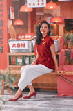 The Chinatown Women Cheongsam Top - Maroon