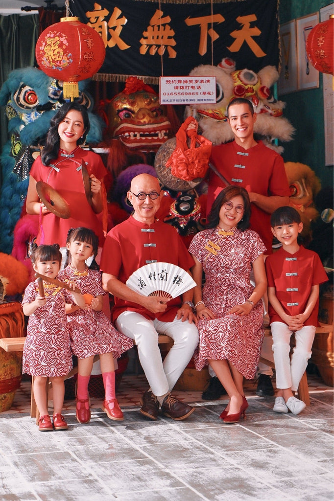 The Chinatown Oriental Shirt - Crimson Red