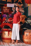 The Chinatown Women Cheongsam Top - Crimson Red