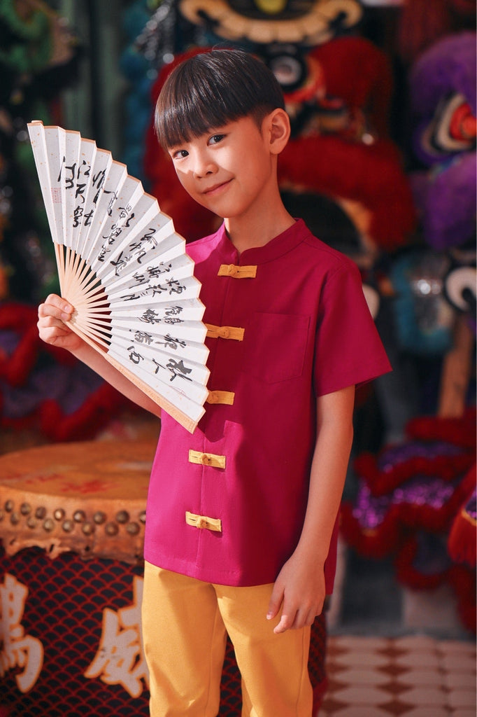 The Chinatown Oriental Shirt - Fuchsia