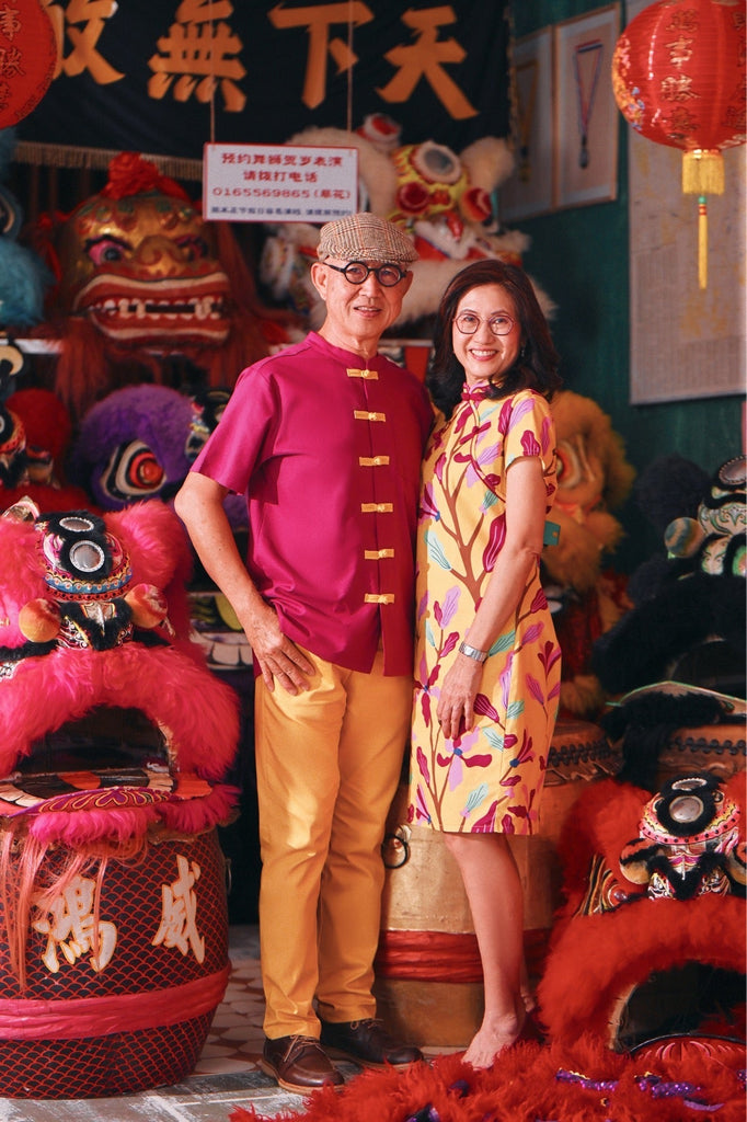 The Chinatown Men Oriental Shirt - Fuchsia