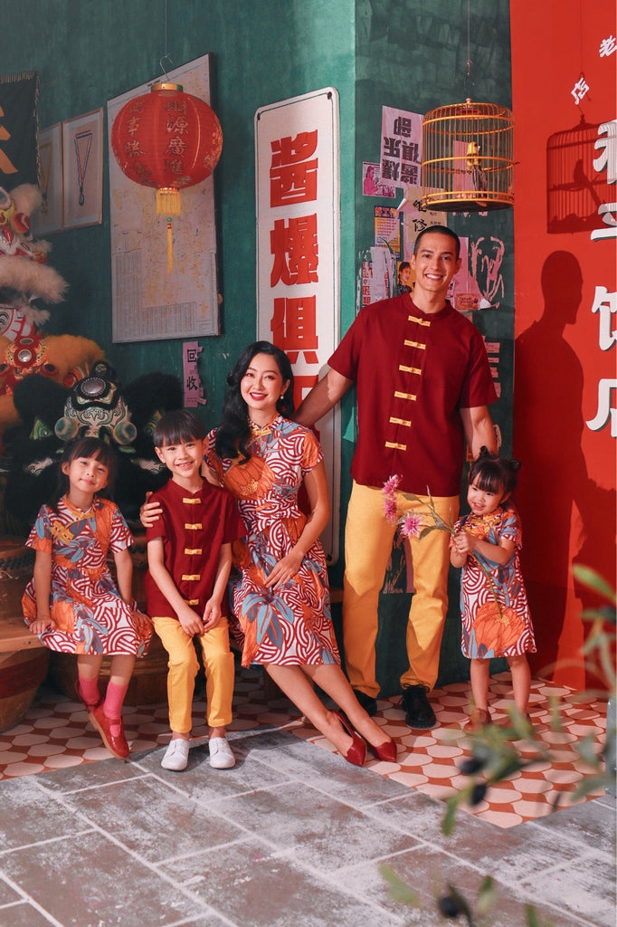 The Chinatown Babies Oriental Shirt - Maroon