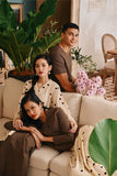 The Tanam Women Kebaya Top - Complete Brown Checked