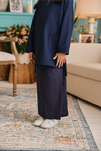 The Tanam Folded Skirt - Complete Navy Checked