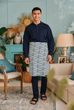 The Tanam Men Baju Melayu Top - Navy Blue