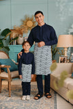 The Tanam Baju Melayu Top - Navy Blue