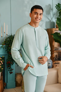 The Tanam Men Baju Melayu Top - Tiffany Blue