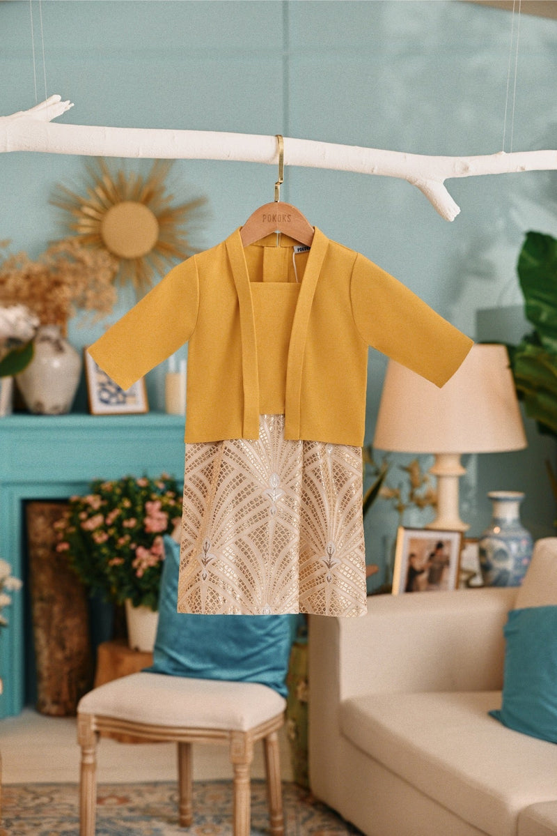The Tanam Babies Kebaya - Dijon Mustard