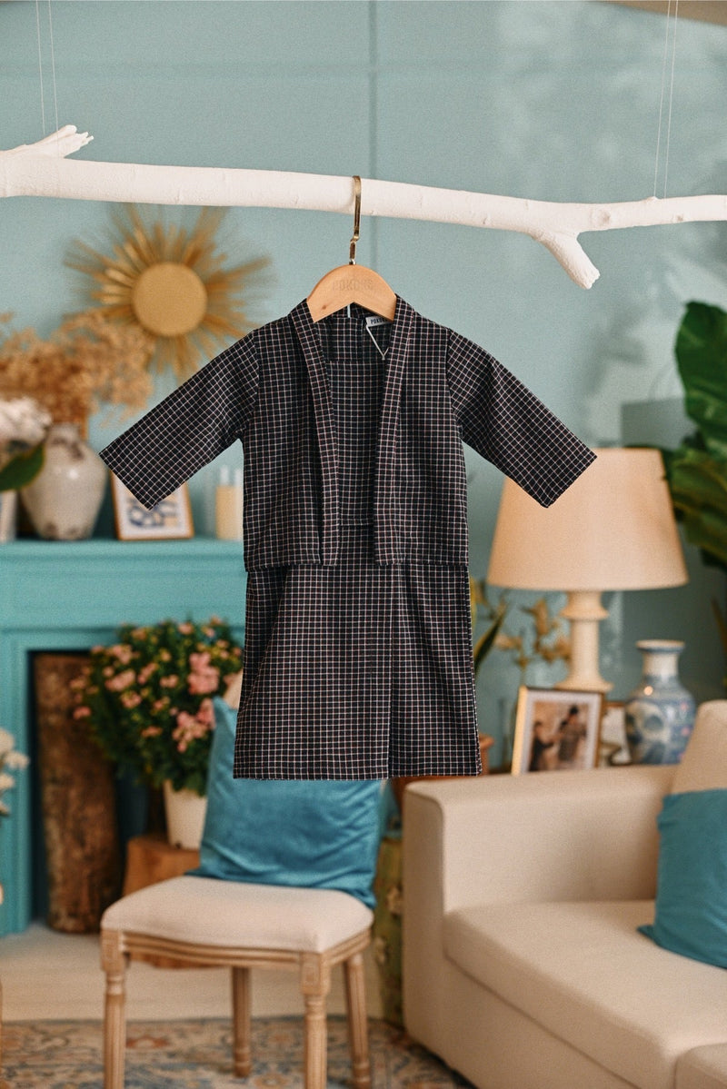 The Tanam Babies Kebaya - Complete Black Checked