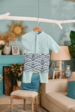The Tanam Babies Baju Melayu Jumpsuit - Tiffany Blue