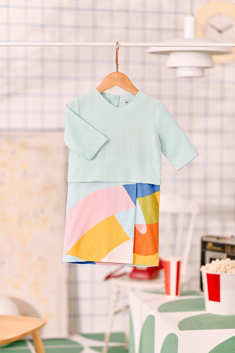 The Tabur Babies Kurung - Tiffany Blue