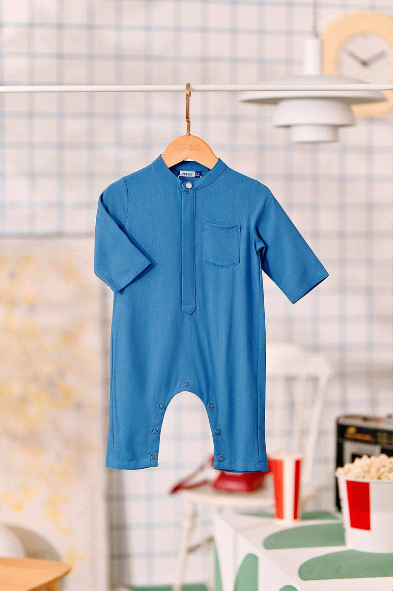 The Tabur Babies Baju Melayu Jumpsuit - Blue West