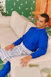 The Tabur Men Baju Melayu Top - Classic Blue