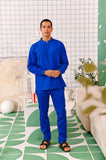 The Tabur Men Baju Melayu Top - Classic Blue