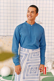 The Tabur Men Baju Melayu Top - Blue West