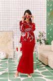 The Tabur Women Trumpet Skirt - Crimson Red