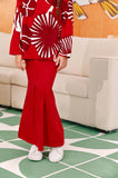 The Tabur Trumpet Skirt - Crimson Red