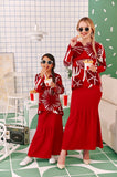 The Tabur Trumpet Skirt - Crimson Red
