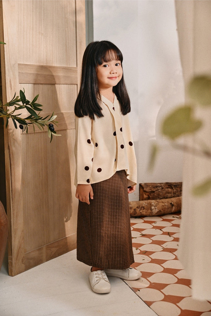 The Tanam Folded Skirt - Complete Brown Checked