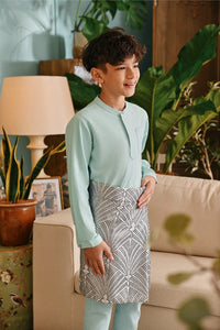 The Tanam Baju Melayu Top - Tiffany Blue