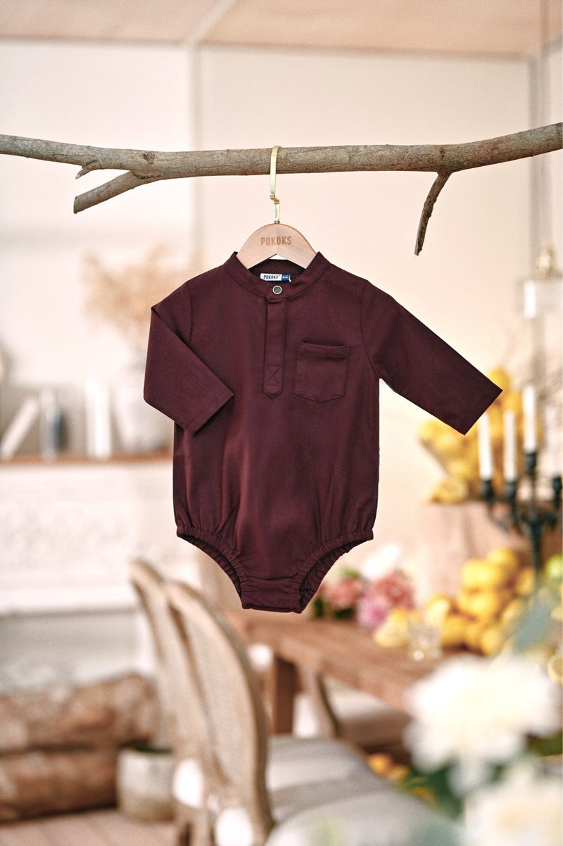The Menuai Babies Baju Melayu Romper - Mangosteen
