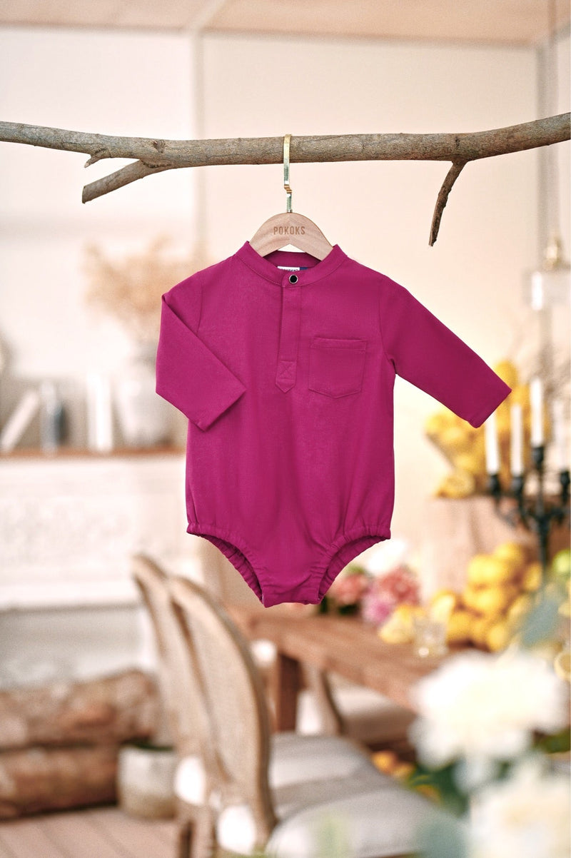 The Menuai Babies Baju Melayu Romper - Fuchsia