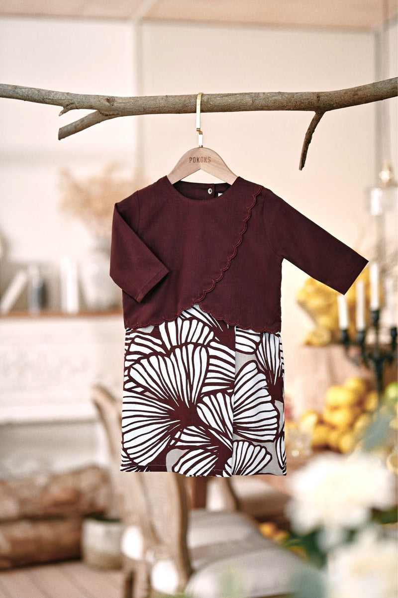 The Menuai Babies Broderie Kurung - Mangosteen