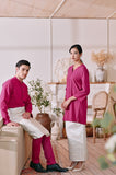 The Menuai Men Baju Melayu Top - Fuchsia