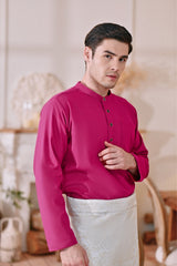 The Menuai Men Baju Melayu Top - Fuchsia