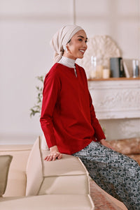 The Menuai Women Kurung Blouse - Maroon