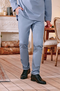 The Perfect Men Slim Fit Pants - Light Pigeon Blue