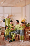 The Menuai Baju Melayu Top - Lawn Green