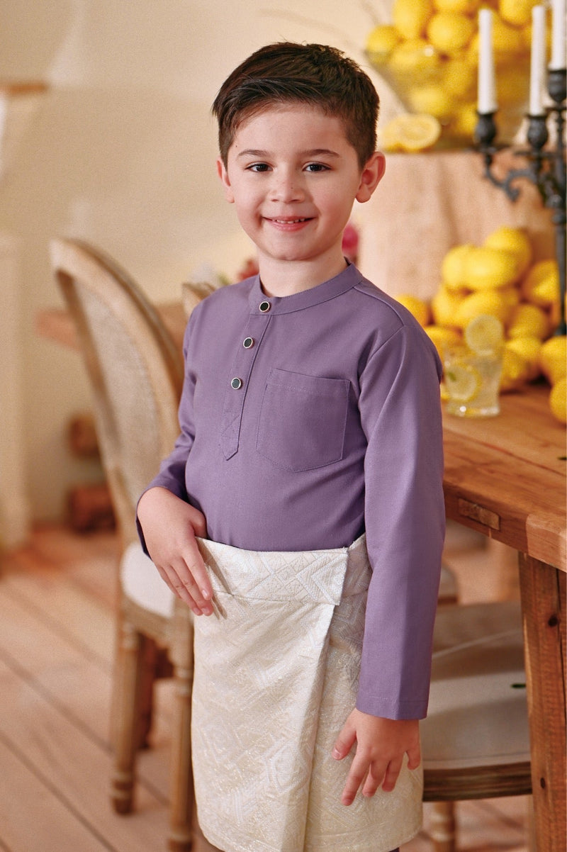 The Menuai Baju Melayu Top - Purple