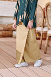 The Menuai Broderie Folded Skirt - British Khaki