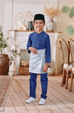 The Menuai Baju Melayu Top - Steel Blue