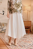 The Lembah Women Umbrella Skirt - White Jacquard