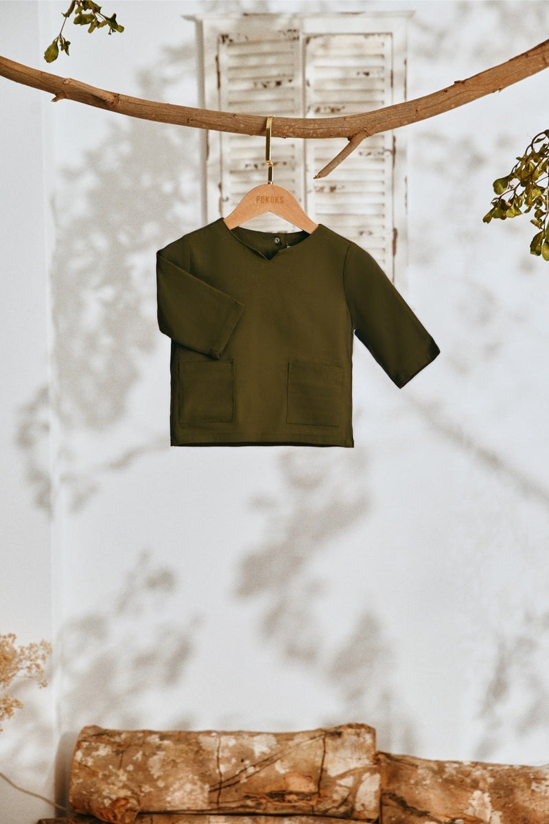 The Lembah Babies Kurta - Olive