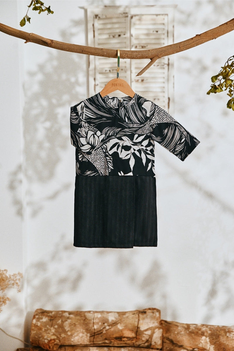 The Lembah Babies Kurung - Black Jacquard