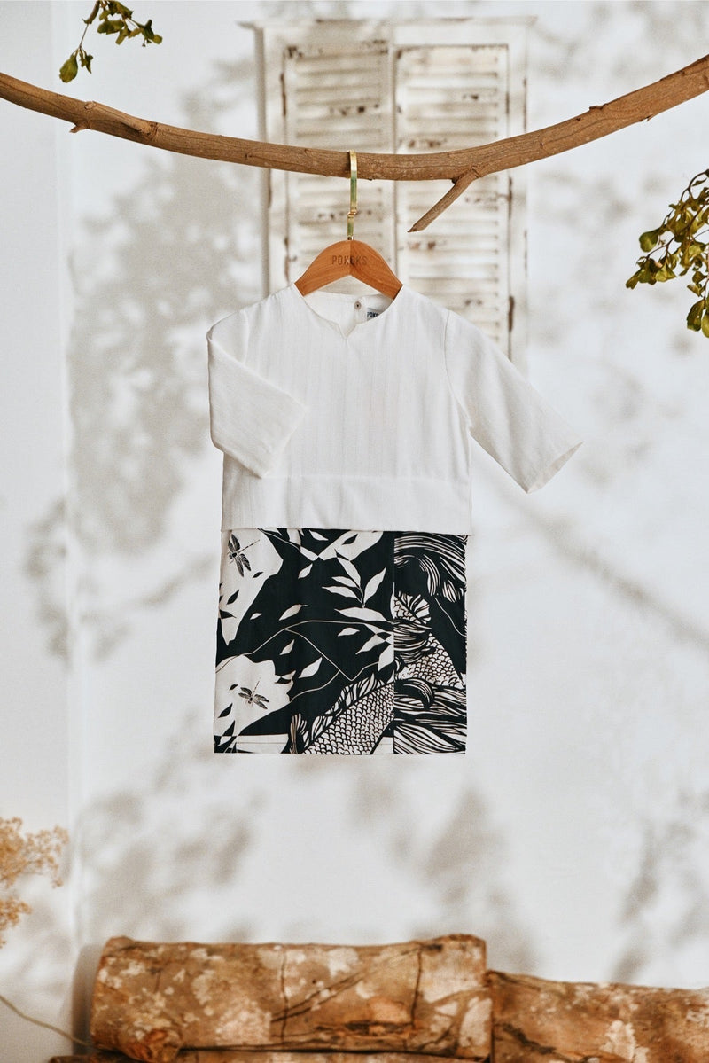 The Lembah Babies Kurung - White Jacquard