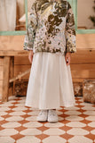 The Lembah Umbrella Skirt - White Jacquard