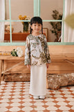 The Lembah Folded Skirt - White Jacquard