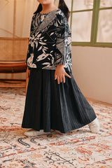 The Lembah Umbrella Skirt - Black Jacquard