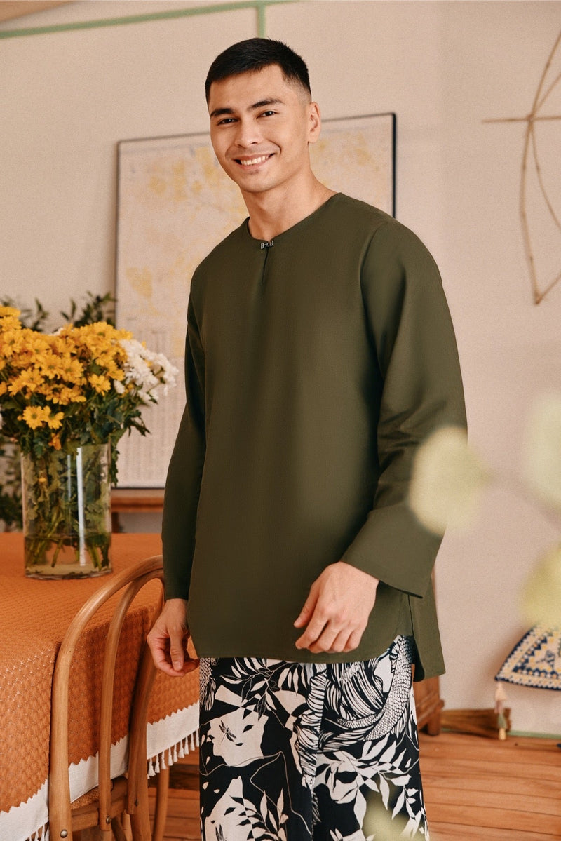 The Lembah Men Kurta - Olive