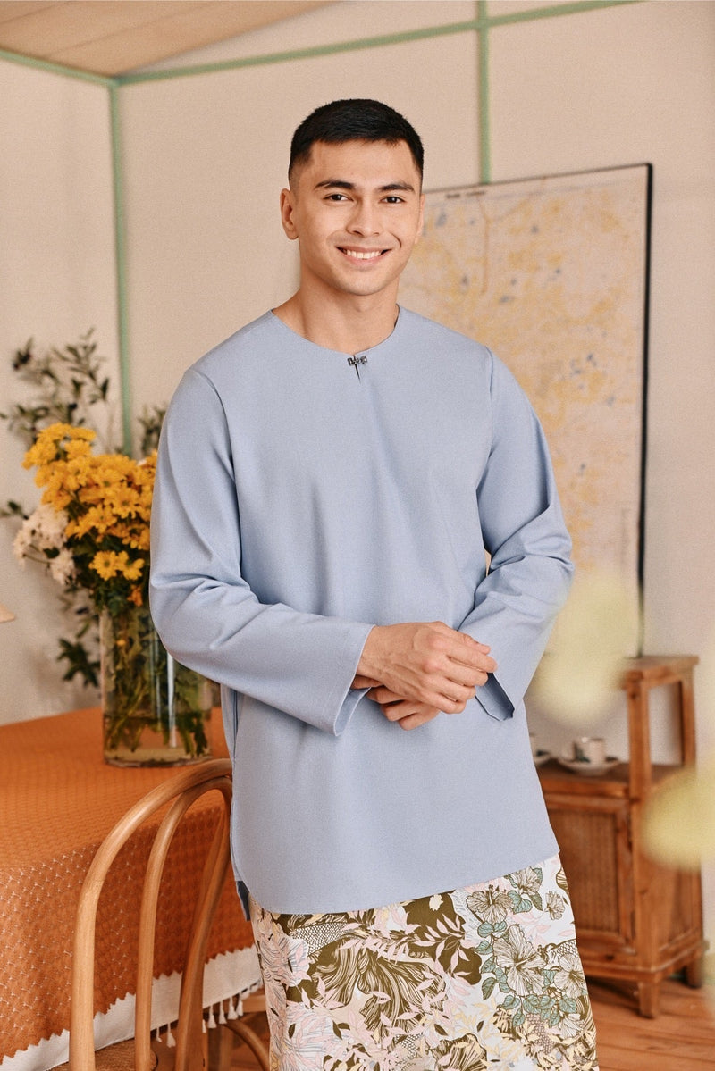 The Lembah Men Kurta - Light Pigeon Blue