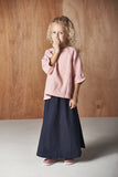 Baju kanak-kanak cotton skirt panjang in dark blue 