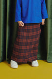The Rona Irregular Overlay Skirt - Checked Brown