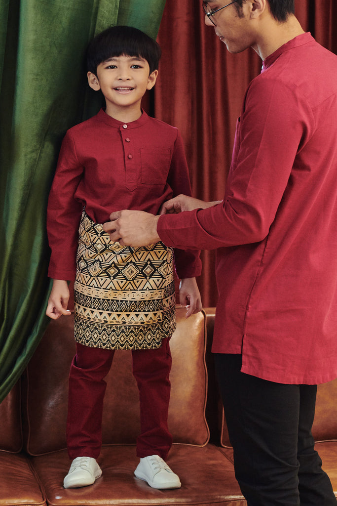 Maroon Colour Baju Melayu