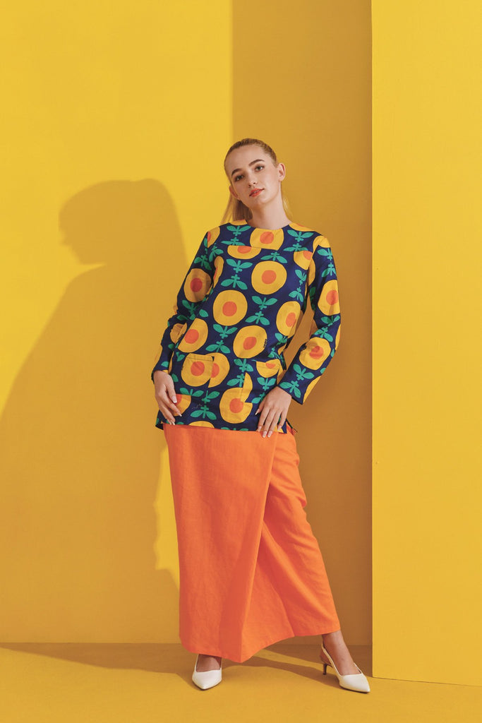 Sinar Printed Women Yoke Blouse with Folded Skirt