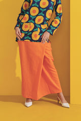 The Kurnia Women Folded Skirt - Orange