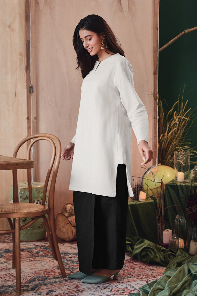 baju kurung cotton plain putih